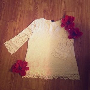 White laced shirt/blouse